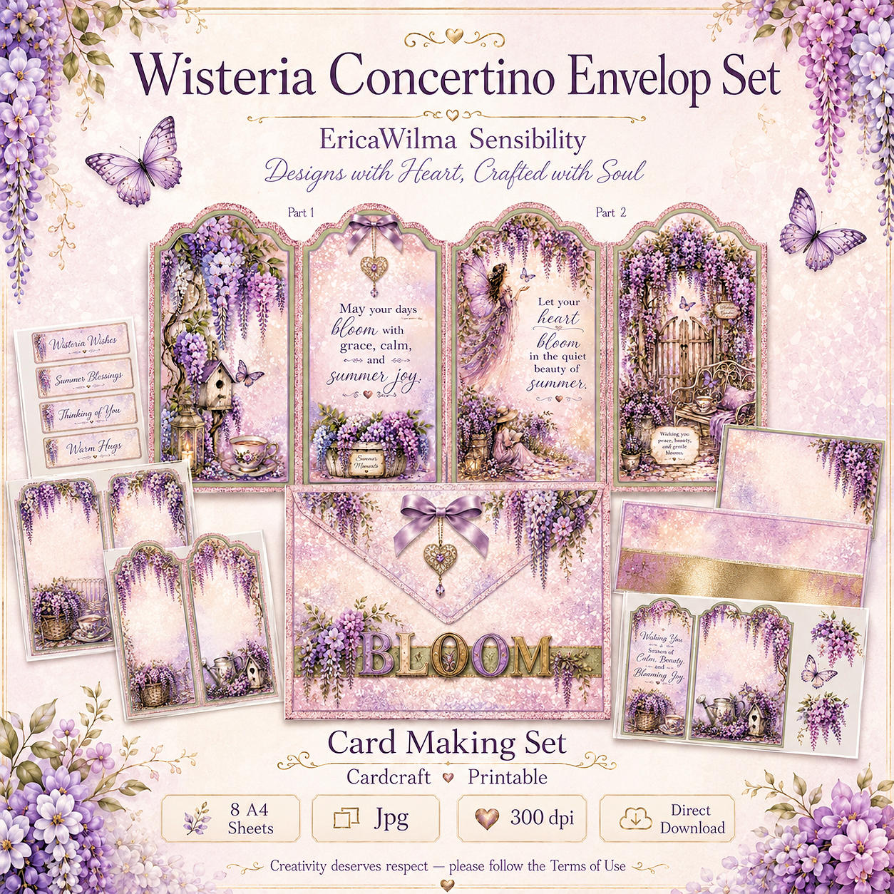 (image for) EW AI Card Making Set Concertina Wisteria 2026